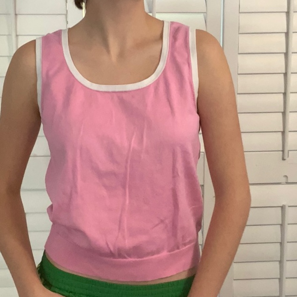 💗3/$15 💗 Jones New York Signature Cotton Blend Sleeveless Top - Pink.  Medium.